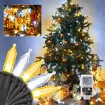 Moxled Luci Albero di Natale Bianco Caldo & Bianco Catena luminosa 10M 100 LEDuci di Natale con Telecomando