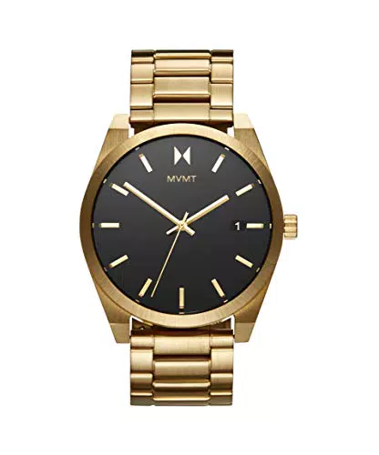 Mvmt Orologio Analogico al Quarzo da Uomo con Cinturino in Acciaio Inossidabile Dorato - 28000037-D