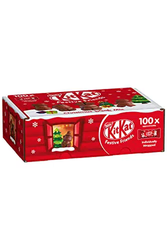 NESTLÉ KITKAT Festive Friends Christmas Variety Pack Mini Personaggi di Wafer Ricoperti di Cioccolato al Latte