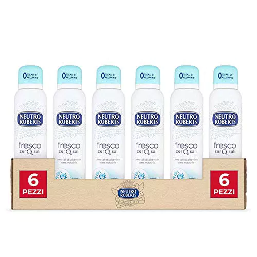 Neutro Roberts, Deodorante Spray Fresco Azzurro, 6 pezzi + 1 saponetta