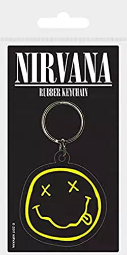 Nirvana smiley portachiavi in gomma, multicolore, 4.5 x 6 cm
