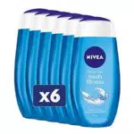 Nivea Doccia Gel Fresh Fitness in Confezione da 6 x 250 ml