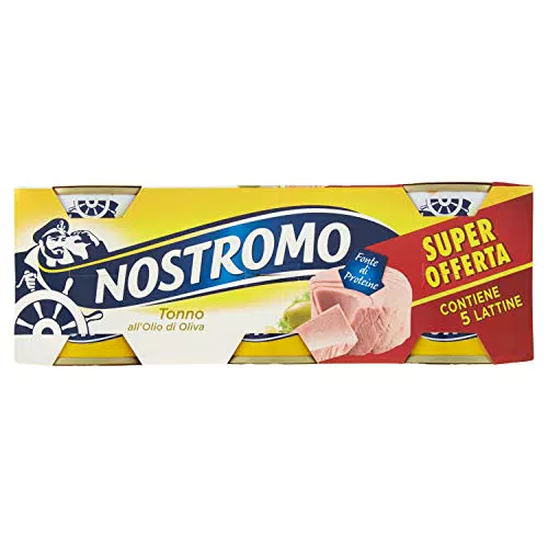 Nostromo - Tonno all'olio di oliva, 5 lattine da 70gr. Formato multipack. Fonte di proteine