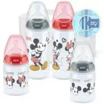 NUK First Choice+ Biberon Starter Set, 0-6 Mesi, 4 Bottiglie Con Controllo Della Temperatura E Scatola Porta-biberon
