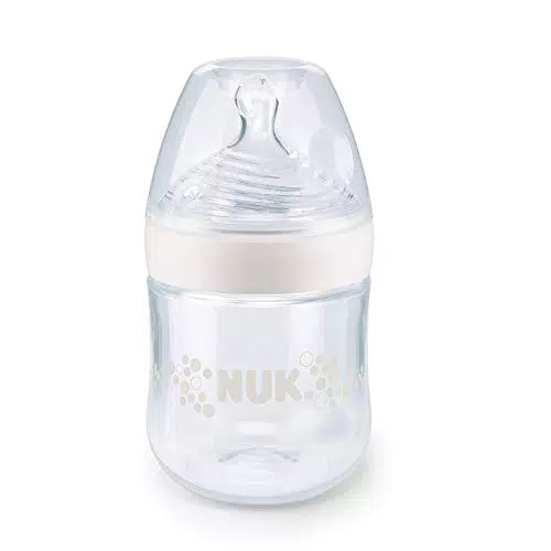 NUK Nature Sense Baby Bottle, 0-6 Months Silocone Teat