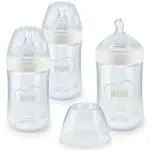 NUK Nature Sense Baby Bottles Set, 6-18 Months, Silicone Teat