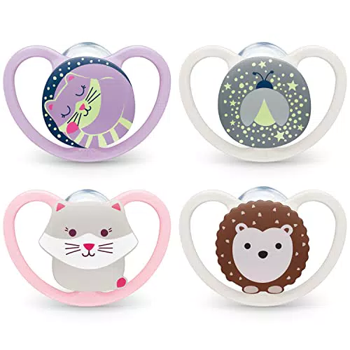 Nuk Nuk Ciuccio Space E Space Night, 0-6 Mesi, 4 Pezzi 150 get Notte E Giorno