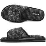 ONCAI Pantofole Da Uomo In Memory Foam Pantofole Per Arco Plantare Per Uomo Scarpe Da Casa Regolabili Comfort Traspiranti Con Suola Antiscivolo Indoor/Outdoor Nero EU IT 45