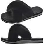 ONCAI Pantofole Donna Memory Foam Peluche Soffice Donna Ciabatte Da Casa Nero IT 38