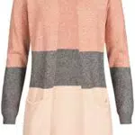 ONLY Long Knitted Cardiganisty Rose Stripes/Cloud Pink Melange