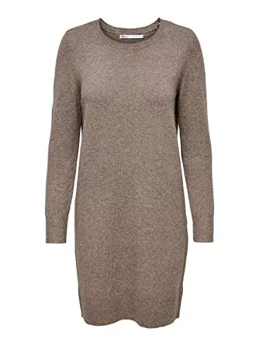 Only Onlrica Life L/S-Abito con Scollo a O, Knt Noos Miniarrone/Dettaglio: mélange