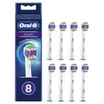Oral-B 3D White Testine Spazzolino Elettrico, Confezione da 8 Pezzi