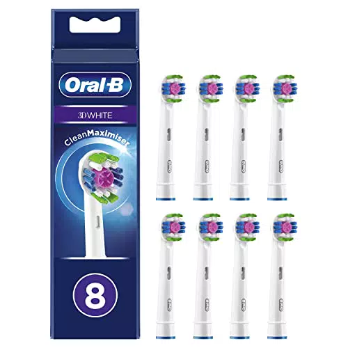Oral-B 3D White Testine Spazzolino Elettrico, Confezione da 8 Pezzi