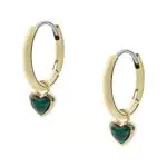 Orecchini a Cerchio Georgia Modern Meadows Green Malachite Heart Huggie