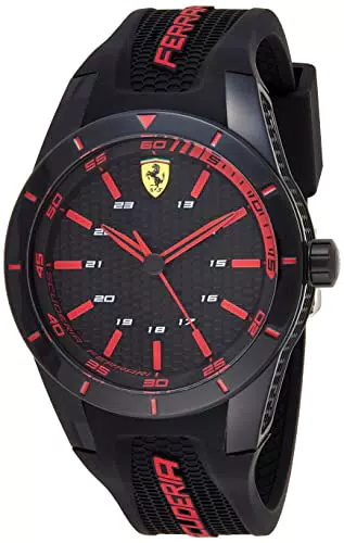 Orologio da uomo analogico al quarzo cinturino in silicone rossocuderia Ferrari 0830245