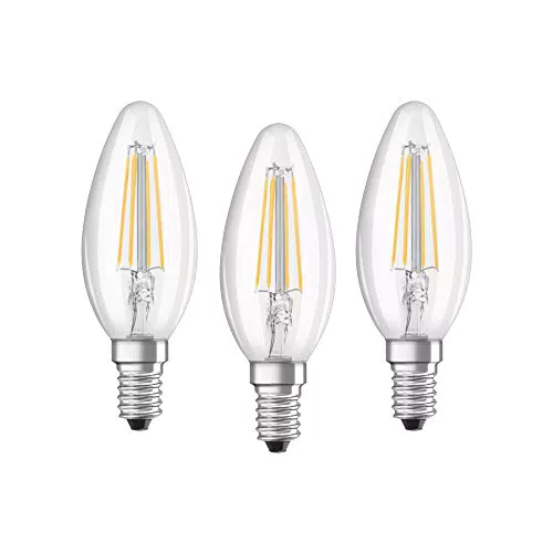 Osram Lampadine LED Candela, 4W Equivalenti 40W, Attacco E14uce Calda 2700K