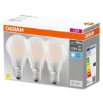 OSRAM LED BASE Classic A100, lampade LED a filamento smerigliato in vetro per base E27