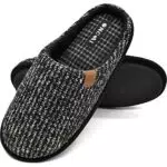 Pantofole da Uomo Invernali strisce, Comoda Memory Foam Calde Scarpe da Casa Con Suola Antiscivolo Taglia 44