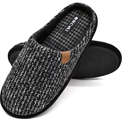 Pantofole da Uomo Invernali strisce, Comoda Memory Foam Calde Scarpe da Casa Con Suola Antiscivolo Taglia 44