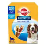 Pedigree Dentastix Snack per la Igiene Orale, 180g 105 Pezzi - 15 Confezioni da 7 pezzi