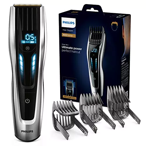 Philips HC9450/15 Serie 9000 Regolacapelli con Pettini Motorizzatiame in Titanio