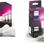 Philips Hue White & Col. Amb. E27 - Set di 3 starter con Smart Button 3 x 800 lm