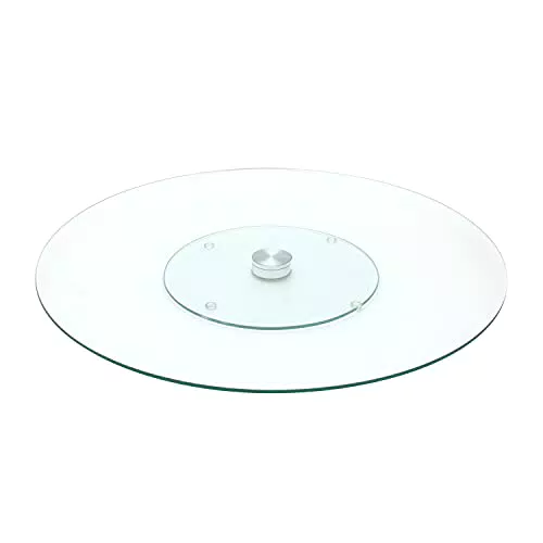Saveur & Dégustation Piano Girevole Rotondo in Acciaio Inossidabile e Vetro