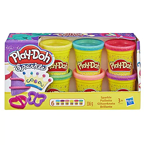 Play-Doh - 6 Vasetti di pasta da modellare sparkle