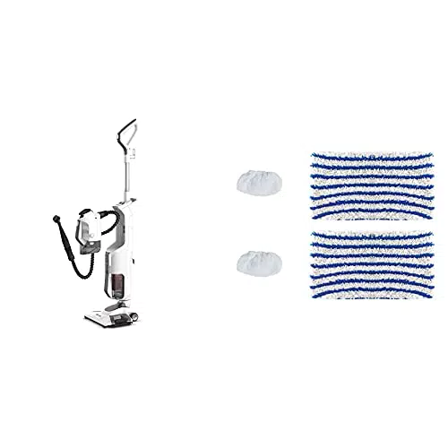 Polti Vaporetto 3 Cleancopa a Vapore e Aspirapolvere senza Sacco con Pulitore a Vapore Portatile + Kit 2 Panni e 2 Cuffie in Spugna Compatibili con Polti Vaporetto 3 Clean