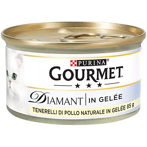 Purina Gourmet Diamant Umido Gatti con Tenerelli di Pollo in Gelée