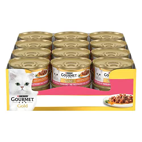 Purina Gourmet Gold Dadini in Salsa Cibo Umido per Gatti con Trota e Verdure