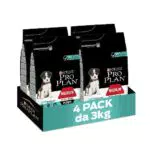 Purina Pro Plan Sensitive Digestion Medium Puppy Crocchette Cani, 4 confezioni da 3 kg