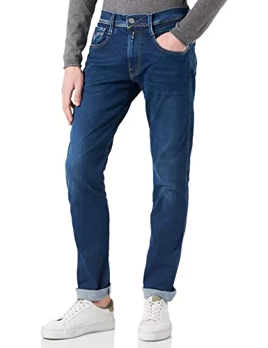 Replay Anbass Hyperflex, Jeans Slim, Uomo, Blu