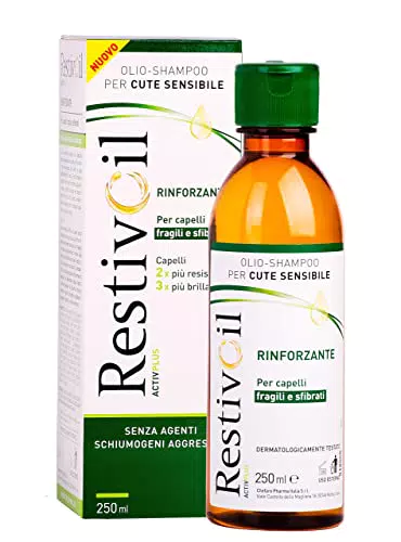 RestivOil - Olio Shampoo Delicato fisiologico con azione ricostituente e riattivante per capelli fragili e sfibrati, 250 ml