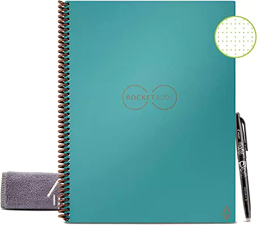 Rocketbook Core Quaderno Appunti Digitale - Riutilizzabile Taccuino Digitali A4 Alzavola Quaderno A Spirale Puntinato
