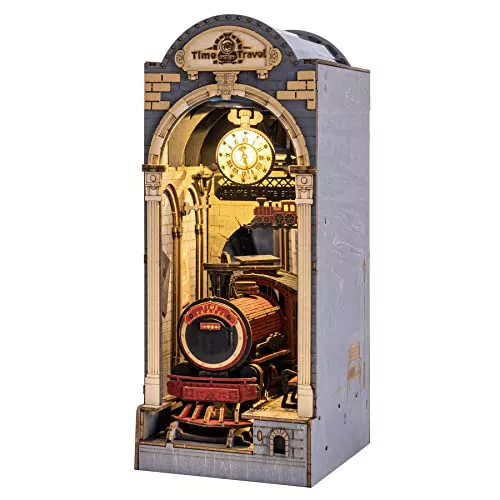 Rolife Puzzle in legno 3D fai da te Libro Nook Modello Kit per Libreria Fermalibri Decor con mobili e accessori