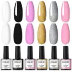 ROSALIND Smalto Semipermanente Per Unghie Rosa Oro Bianco 6 Colori Smalti Semipermanenti Soak off UV Gel Polish Manicure 10ml