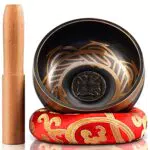 Rovtop Campana Tibetana 9.5 cm 9 Metalli, Percussione a Mano per Meditazione Buddista Cura Yoga Musicoterapia