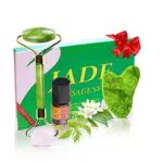 Rullo di Giada e Quarzo Autentico con Gua sha & SIERO 100% Originale e Naturaleassaggiatore per il viso e per la pelle