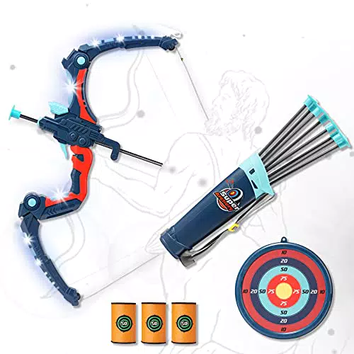 SainSmart Jr. Arco e Frecce per Bambini, Tiro con L'Arco Gioco con 8 Ventose Frecceuce LED Arco