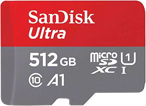 SanDisk Ultra 512GB microSDXC Memory Card + SD Adapter with A1 App Performance Up to 120 MB/s