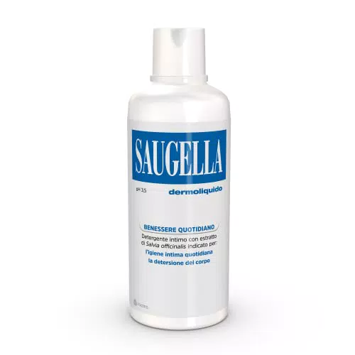 Saugella, Dermoliquido, Detergente Per L'Igiene Intima Quotidiana a base di Salvia Officinalis