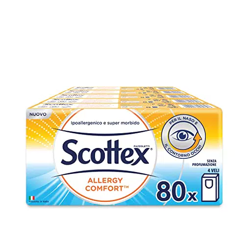 Scottex Pocket Allergy, Confezione da 80 Pacchetti di Fazzoletti