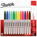 Sharpie Pennarelli Indelebili, Punta Fine, Confezione da 12, Colori Assortiti