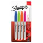 Sharpie Pennarelli Indelebili, Punta Fine, Confezione da 4, Colori Divertenti Assortiti