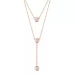SHEGRACE Collana da Donna Doppio Strato con Perle Tonde in Argento 925 con Zirconia
