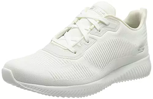 Skechers Bobs Squad Tough Talkcarpe Donna, White Engineered Knit