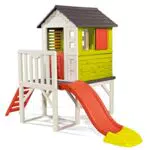 Smoby - Casetta Su Palafitte, 7600810800, + 2 Anni, con Scivolocaletta e Barriera di Protezione