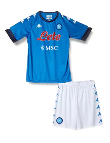 SSC Napoli, Kit Gara Home 2020/21 Unisex bambini, Azzurro-Blu Scuro