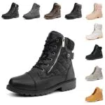 Stivali Donna Invernali Stivaletti da Neve Pelliccia Scarpe Caldo Stringati Scarponcini Bassi Antiscivolo Outdoor Snow Boots Stivali 01 Noir Numero -2